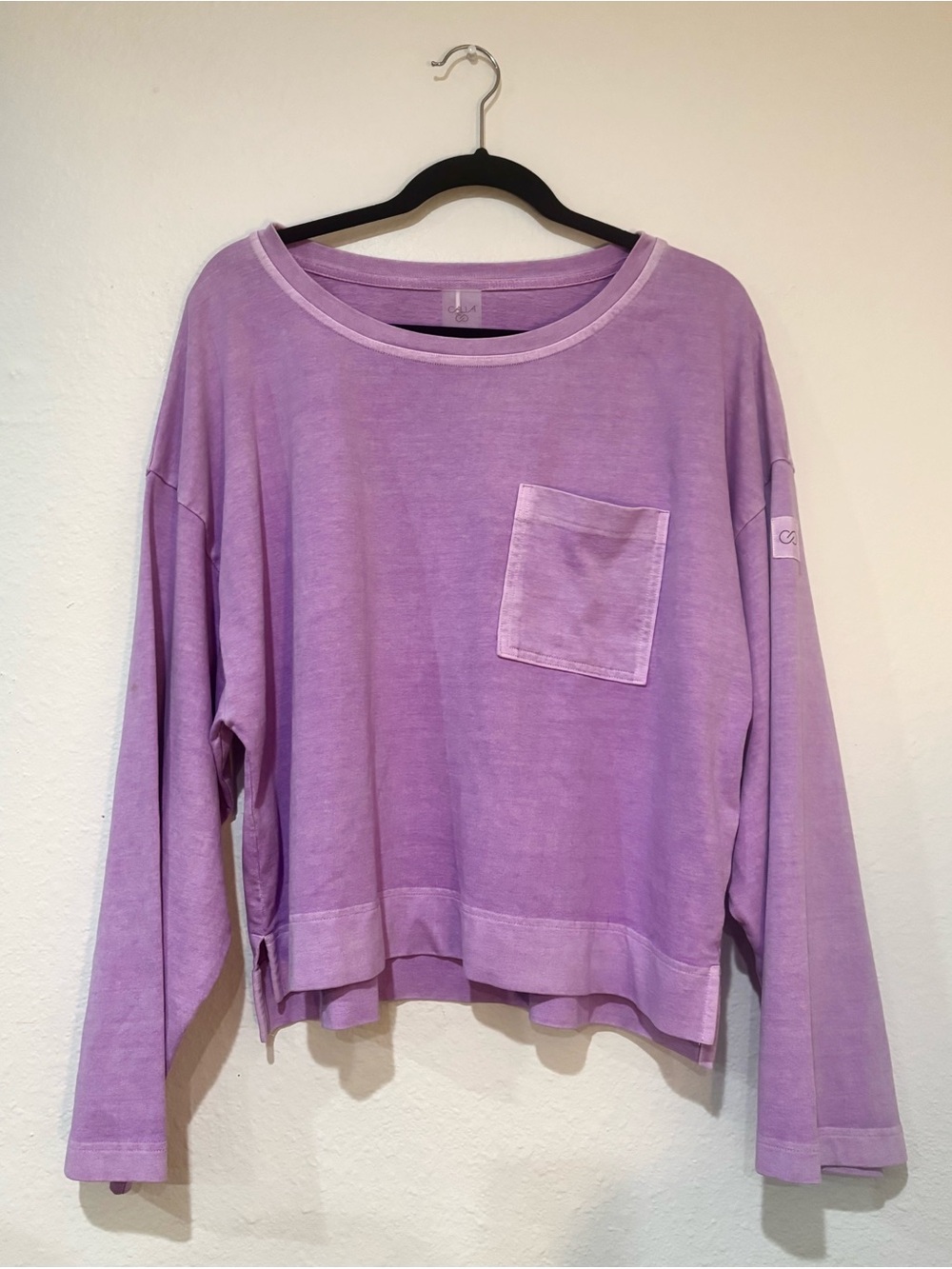 CALIA by Carrie Underwood Lilac Oversized Long Sleeve Pocket Top L